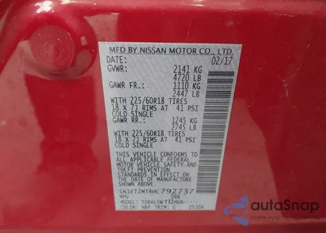 2017 Nissan Rogue Hybrid Sl from USA, damaged, VIN 5N1ET2MT4HC792737